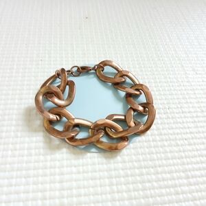 Vintage Chunky Copper Bracelet, women, heavy, 8", mint